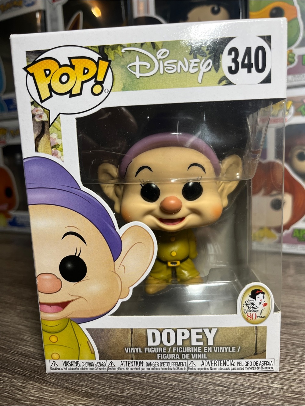 Funko Pop! Disney Dopey Vinyl Figure - Purple Hat & Yellow Outfit